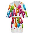 thumbnail image 5 of Happy Birthday Festive Design Womens Dress With Pockets Summer V Neck 3/4 Sleeve Dress Plus Size Loose Dress, 5 of 7