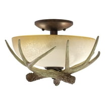 Victorian Bronze Ceiling Light - 2L Rustic Flush Mount - Nature Inspired Home Lighting