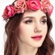 thumbnail image 4 of KAKOWELY Corona de flores para novia, tocado de rosas artificiales, corona floral para el cabello, diadema de boda, 4 of 5