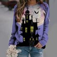 thumbnail image 1 of Hauts pour Femmes Décontractés Élégants 2023 Imprimé Halloween Manches Longues Col Rond Pull Décontracté à Capuche Costumes d'Halloween pour Femmes en Solde, 1 of 5