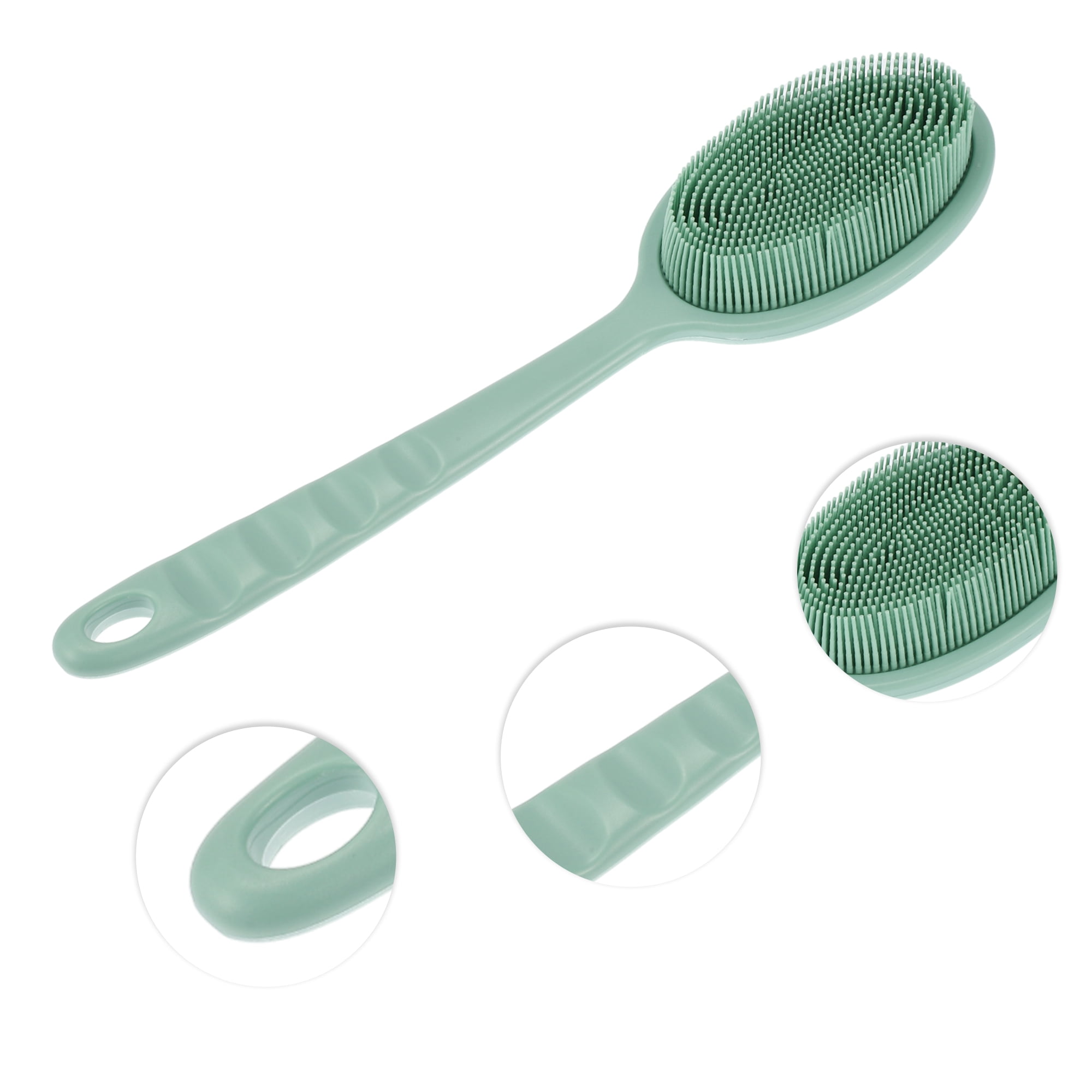 Unique Bargains 1pc Long Handle Bath Brush for Shower 13.39" Length Green