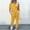 Yellow, variant on New Summer Fashion for All GaThRRgYP Frayed Hem Womens Jeans,Fashion Women Summer Solid Button Casual Short SLeeve Top+ Pant Set