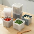 thumbnail image 3 of TERGAYEE Vegetable Storage Box,Double-layer Draining Sealed Bowl,Ginger Garlic Fridge Food Fresh Storage Box,Food Drainage Stackable Organizer, 3 of 4