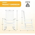 thumbnail image 3 of PetFurnishn Outdoor Rocking Chair Oversized Wooden Patio Chairs with Widened Armrest High Back Porch Rocker for Lawn, Garden, Backyard, Fire Pit (White), 3 of 7