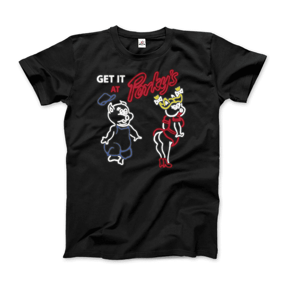 Reprint Rare Porky's Strip Club Neon Logo T-Shirt