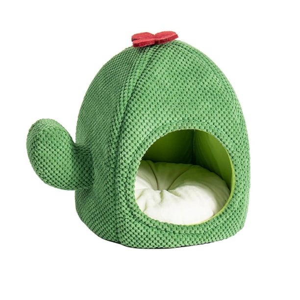 Linda cama para gatos, cama para gatos de interior, cuna para gatos de cactus, cueva con cojín extra
