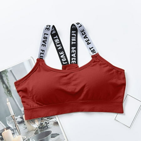 FUNUONY Big Sale!! Push Up Bras for Women 2025 Trendy Bra for Women Sports Bra Tops for Top Fitness Yoga Female Sportswear Vest Tank Tops Sport Up Bralette Top Red One Size