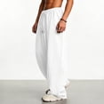 thumbnail image 7 of Smsaxvxz Sweatpants for Men Lightweight Elastic Waist Drawstring Jogger Pants Casual Loose Straight Leg Trousers with Pockets White XL, 7 of 7