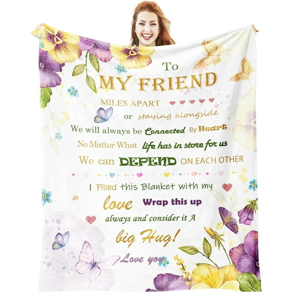 Friends Blankets for Womens Birthday Gifts,Friendship Gifts for Female for Woman,Birth-Day Gifts for Women Friendship,Birthday Blankets Gifts for Women 60"x50"