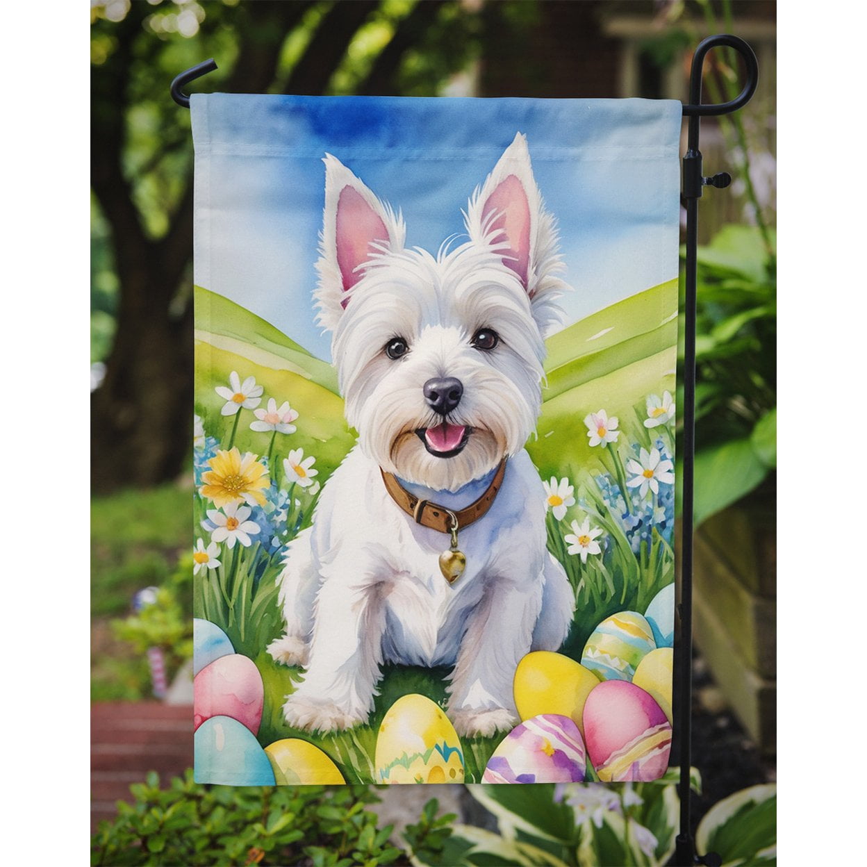 Westie Easter Egg Hunt Garden Flag 11.25 in x 15.5 in