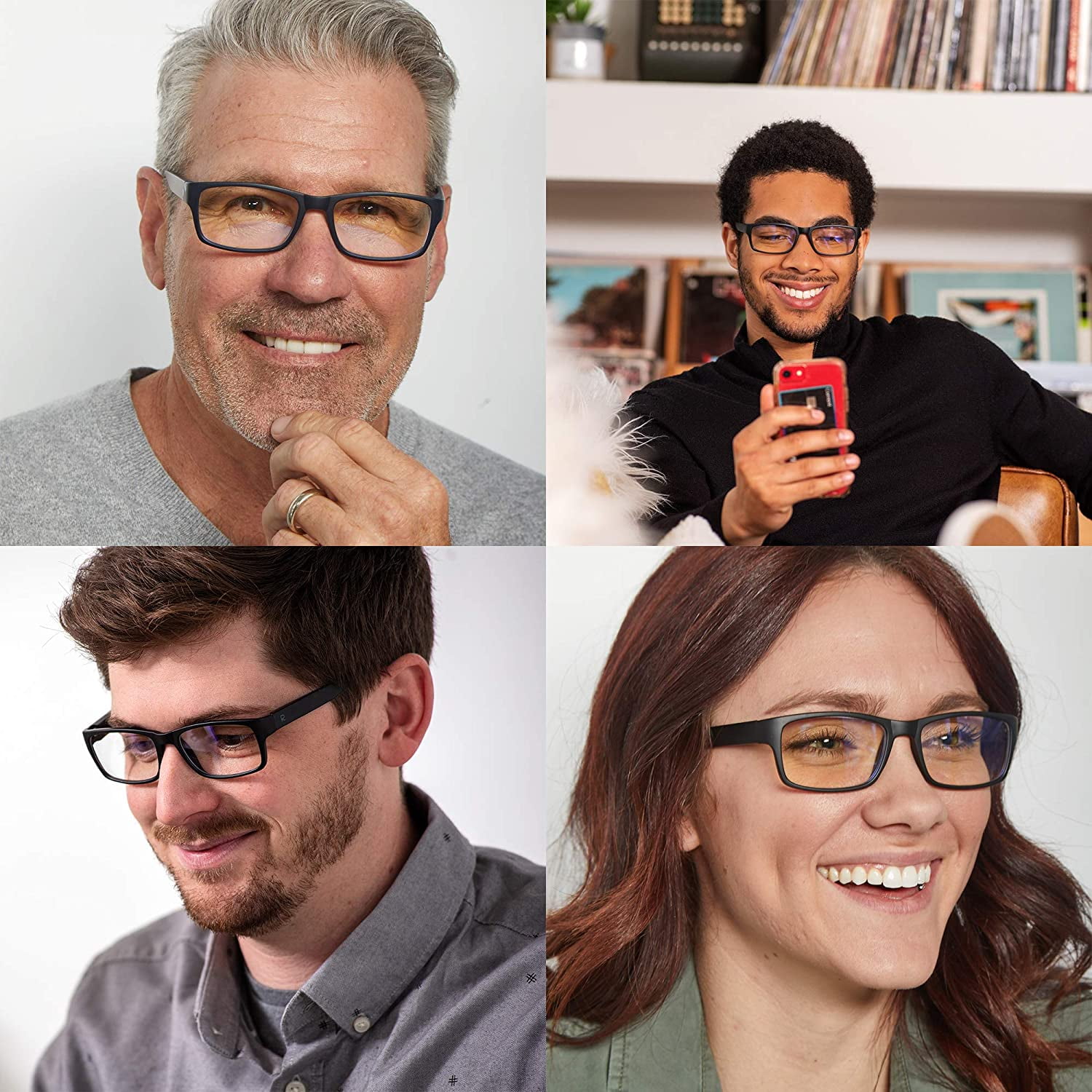 Readerest Blue Light Blocking Reading Glasses Black 250 Magnification