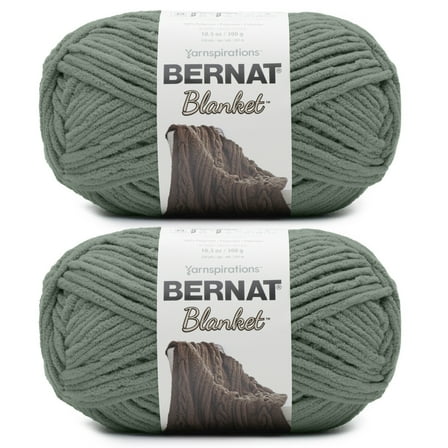 Bernat Blanket Big Ball Yarn 2/Pack-Smoky Green