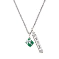 thumbnail image 1 of Delight Jewelry Silvertone Small 3-D Green Present with Bow Silvertone Be Strong and Courageous Bar Charm Necklace, 23", 1 of 4