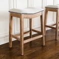 thumbnail image 3 of Open Box Maven Lane Adrien Kitchen Saddle Bar Stool, Weathered Oak (2 Pack), 3 of 6