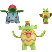 Pokémon Deluxe Action Battle Ready 3 Pack Grass Type Figures - 4.5"Ludicolo, 3"Ivysaur, 2" Grookey