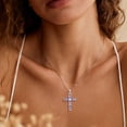 thumbnail image 2 of Beautlace Birthstone Cross Necklace for Women,18K White Gold Plated Cross Pendant,December Tanzanite Birthstone Necklace Jewelry Gift for Mom Wife Girlfriend Birthday Mother’s Day Christmas, 2 of 10