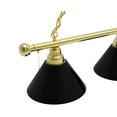thumbnail image 2 of Plain Black 3 Shade Billiard Light with Brass Fixture, 2 of 5
