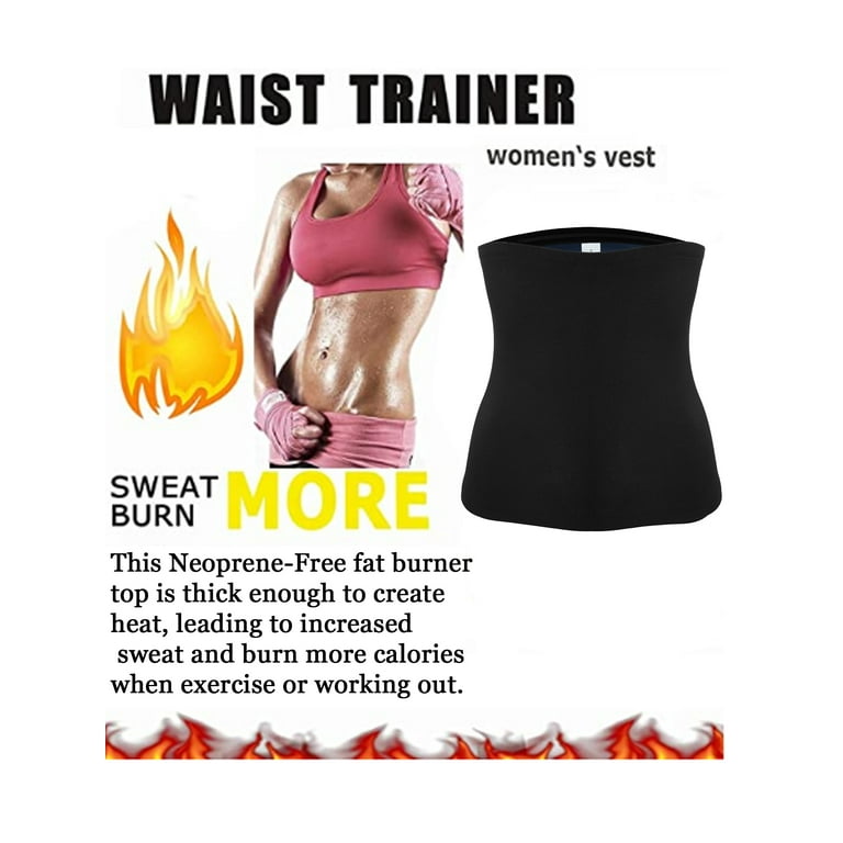 Sweat Waist Trainer For Women Neoprene Workout Corset Waist Trainer Cincher  Trimmer Shaper Girdle Belt Zipper (Black, Medium) at  Women's  Clothing store