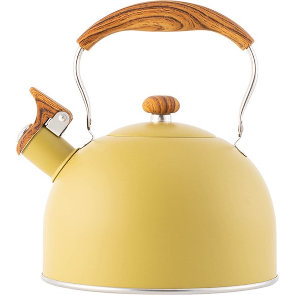 Tetera 2.5L Cipaher Tea Kettle for Stove Top and Induction Stove Amarillo Tetera de Acero Inoxidable para Estufa