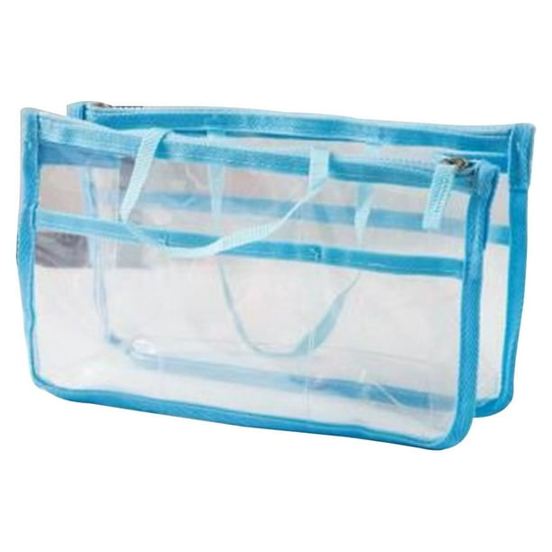 Neceser transparente de PVC,bolso de hombro,organizador de viaje para artículos de aseo,bolsa aprobada para estadios,ideal para la playa,la piscina y eventos al aire libre.