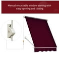 thumbnail image 5 of Outsunny 6' Drop Arm Manual Retractable Window Awning Sun Shade Shelter for Patio Balcony Outdoor, Aluminum, Wine Red, 5 of 9