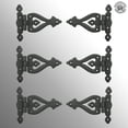 thumbnail image 3 of Renovators Supply Cabinet Door Strap Hinge w/Hardware 5 3/8" Black Wrought Iron Flush Mount Hinge for Cabinets Pack of 6, 3 of 3