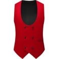 thumbnail image 5 of Wehilion 3pcs Mens Velvet Suits Slim Fit Peaked Lapel One Button Slim Fit Tuxedo Blazer  Dinner Jacket Vest Pants Suit Set, 5 of 7