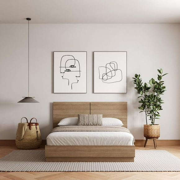 Nexera Milano Platform Bed with Headboard