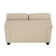 thumbnail image 5 of 63 Inch Loveseat, Cream Top Grain and Faux Leather, Brown Solid Wood, 5 of 7
