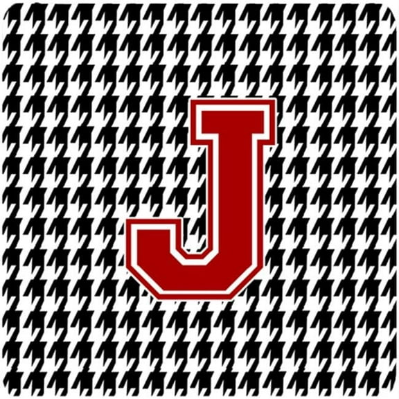 Monogram - Houndstooth Foam Coasters Initial J, Set - 4
