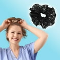 thumbnail image 3 of Unique Bargains 1 Pc Scrunchie Fashion Mesh Print Hair Elastics Black, 3 of 5