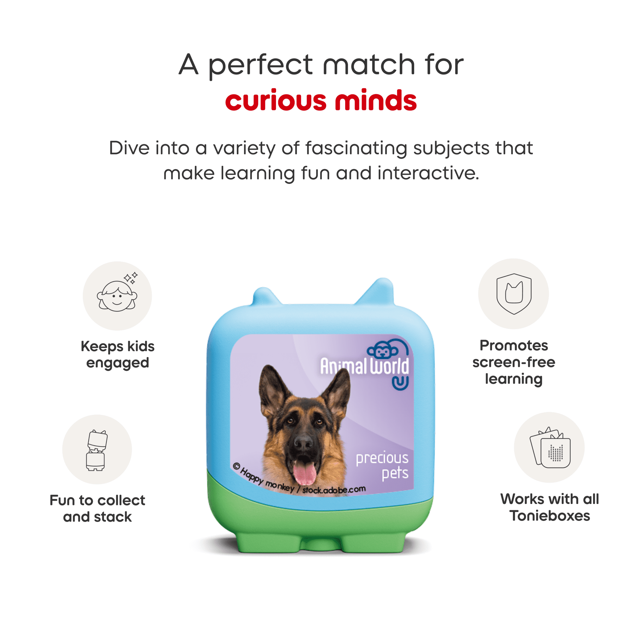 tonies Animal World - Precious Pets Clever Set, 4 Pack, Age Group 5+