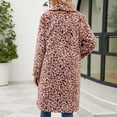 thumbnail image 4 of QATAINLAV My Orders Placed By Me Women Faux Fur Coat Winter Leopard Long Coats Loose Fit Oversized Long Sleeve Open Front Warm Fur Coat with Pockets Pink S, 4 of 7