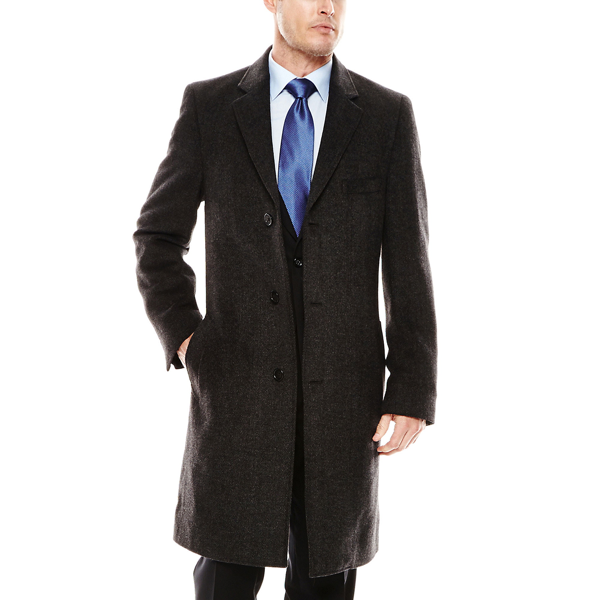 Stafford CHARCOAL Men's Signature Wool Blend Top Coat, 40 REG - Walmart.com