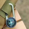 thumbnail image 3 of Survival Mini Compass Keychain Zinc Alloy Small Pocket Compass Carabiner Buckle Outdoor Accessory for Camping Hiking Backpacking -Golden, 3 of 8