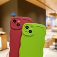 thumbnail image 4 of Compatible with iPhone 15 Plus 2023 6.7", Cute Kawaii Curly Wave Frame Shape Soft Silicone Shockproof Protective Phone Cover for Women Girls, Green, 4 of 15