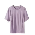 thumbnail image 2 of Girls Short Sleeve Workout Shirts Stretchy Slim Fit Gym Tops Mesh Side Running Sports Shirts 3-16 Years 50% Saving, 2 of 5
