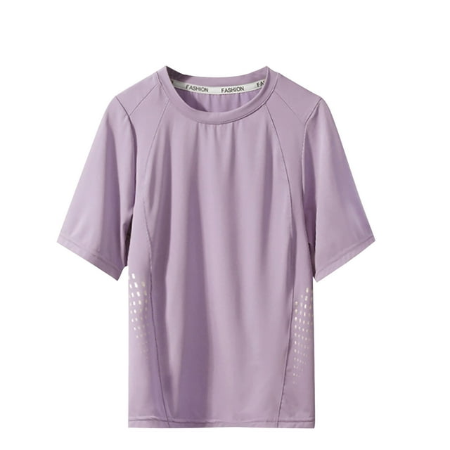 T-Shirt à Manches Courtes à Col Rond pour Enfants, Mélange Doux Coton-Polyester, Vêtement de Sport Récréatif Respirant, Haut d'Été Léger, Tissu en Maille Résistant aux UV, pour Garçons et Filles de 3 à 16 Ans