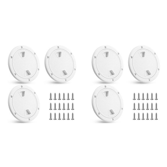 6Pack Boat Hatch White Circular Non Slip Inspection Hatch Boat Detachable Deck Hatch Cover 4inch with Screw Boat Parts