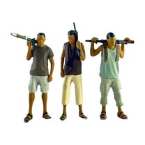 Kokiya 1/64 Diorama Figures Resin Figures Pose Scene Male Figures Handpainted Miniature 3Pcs