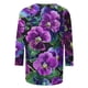 thumbnail image 4 of Fiudx Ropa de Mujer Moda Mujer Impresión Cuello Redondo Manga 3/4 Camiseta Pulóver Blusa Superior, 4 of 5