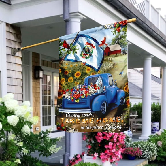 FLAGWIX American House Flag (29.5" x 39.5")-West Virginia Country Roads Flag - Polyester Indoor Outdoor Flags