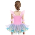 thumbnail image 2 of TSSOE Kids Girls Sequin Ballerina Skirted Leotard Swan Lake Ballet Dance Tutu Princess Dress with Hair Clip Cuffs Set Pink 3-4, 2 of 7
