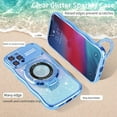 thumbnail image 6 of Dteck for iPhone 14 Pro Case with Camera Lens Protector, Love Heart with Rotating Ring Holder Stand Sparkly Phone Case for iPhone 14 Pro,Blue, 6 of 6