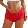 thumbnail image 1 of Gpoecd Plus Size Panties Triangle Briefs with Ruffled Design for Comfort and Stylish Ladies Underwear Panties Red,XL, 1 of 4