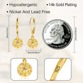 thumbnail image 5 of Alexcraft Dangle Earrings for Women, 14K Gold Plated Leverback Hollow Ball Dangle Drop Earrings Hypoallergenic Sterling Silver Jewelry Gifts for Women, 5 of 7