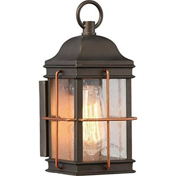 Nuvo 60-5831 - Howell Small Wall Lantern; Bronze with Copper Accent Finish