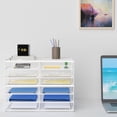 thumbnail image 5 of 12 Compartments Paper Organizer for Desk, Mesh Literature Organizer, Mail File Sorter Tray with Handle, Desktop Mailbox for Office Classroom Home - White, 5 of 10