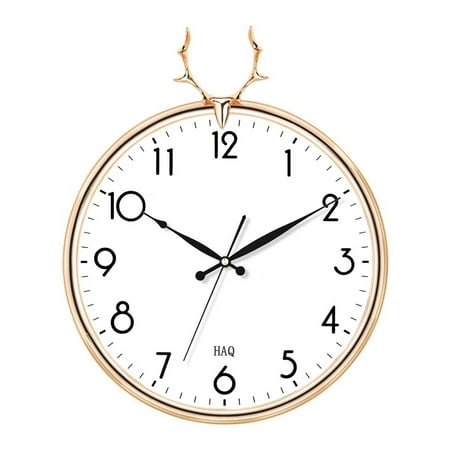 HAQ Wall clocks, Classic Analogue Alarm Clock with Snooze and Light, Quiet Quartz Movement, Crescendo Beep Alarm