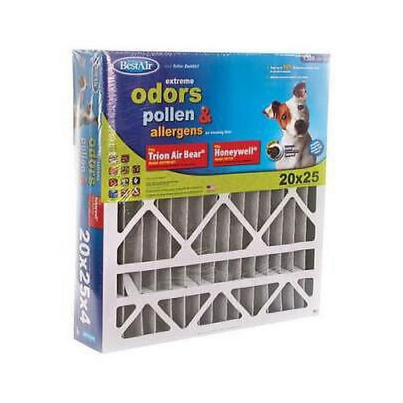 BestAir 20 in. W x 25 in. H x 4 in. D 11 MERV Pleated Air Filter (Pack of 3)